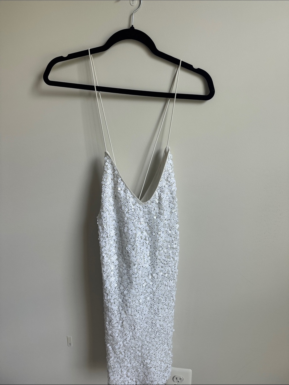Lulu's White Sequin Strapless Slip Dress
